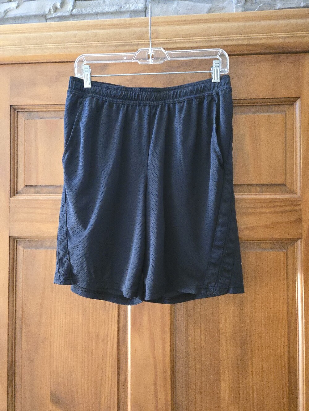 All In Motion Men's Athletic Mesh Shorts - Black Lined Size M